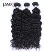 8A Indian Virgin Hair Water Wave 100 Human Hair Weave 3 Bundles Lot Indian Wet And Wavy Curly Remy Hair Extensions Natural Black