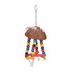 Color Bird Perch Parrot Hanging Swing Chew Toy Coconut Wood Bird Cage Accessories Toys Stand for Parrots