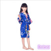 Child Peacock Cardigan Children dressing gown Summer thin embroidered silk Homewear Japanese style cardigan gown Girls print Peac