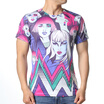 Fashion Mens Short Sleeve Round Neck Pullover Face Printing T-Shirt