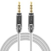 STONEGO 35mm Auxiliary Audio Cable Male to Male Stereo AUX Cable Zinc Alloy Polished Metal Connectors Nylon Braided Cord