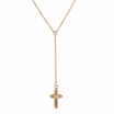 Rose Gold Little Cross Pendant Drop Chain Necklace