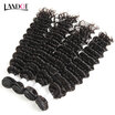 8A Mongolian Virgin Hair Deep Wave Natural Black Color 100 Human Hair Weaves 4 Bundles Mongolian Deep Curly Remy Hair Extensions