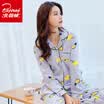Arctic velvet pajamas womens four seasons home service ladies long sleeves can be worn outside sweet cardigan cotton pajamas womens casual home service suits elegant Ya bird M