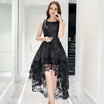 New Womens Fashion Cute Sleeveless Three Layer Gauze Lace Ball Gown Party Dress Evening Elegant Dress