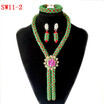 New Hand Made African Wedding Beaded Necklace Jewelry Multicolor Bridal Crystal Beads African Jewelry Sets For Women fashion