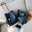 New Type Bucket Four Piece Suit Bag Pu Solid Color Bag Ladies Handbag 8 Colors