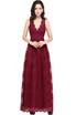 New Lace A-line Long Evening Prom Formal Dresses V-neck Party Pageant Bridesmaid Gown