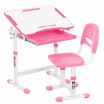 IKayaa Height Adjustable Kids Study Desk & Chair Set W Paper Roll Holder 0-40°Tiltable Children Activity Art Table Set Metal Fra