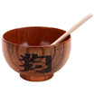 Jade Wooden Bowl Zodiac Dog Carved Flower Bowl Rice Bowl Children Adult Creative Bowl Japanese Style Bowl JC-W1897