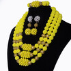 Fashion Crystal Women Party Beads Jewelry African Wedding Jewelry Sets Tassel Necklace And Earring Nigerian Bridal Jewelry Set