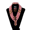 New Style 3 Color Bridal Costume Jewelry African Beads Jewelry Sets Nigerian Coral Big Balls Wedding Jewelry Set For Women
