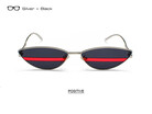 SHAUNA 2018 Ins Popular Double Color Lens Women Small Cat Eye Sunglasses Fashion Men Red Stripe Glasses UV400
