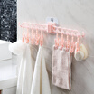 Maybelline bathroom folding 10 clip drying rack hanger portable travel towel socks hanger multi-purpose storage rack