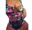 Women Lace Up Bikini Set Push-up Padded Bra Mesh Swimsuit Bathing Suit Swimwear