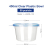 OTOR Salad Bowl with Lid Take Away Clear Plastic Food Container Lunch Box for Fast Food Bento Microwaveable 120mm180mm 50pcs