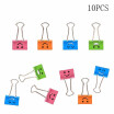 10PCS Cute Assorted Smiling Face Spring Loaded File Organizer Lovely Colorful Paper Holder Metal Binder Clips