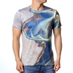 Mens Casual Pullover Tops Personality Printed Round Neck T-shirts