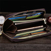 Mens PU Leather Bussiness Long Purse ID Card Photo Holder Zipper Wallet