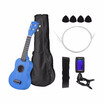 21 Inch Colored Acoustic Soprano Ukulele Ukelele Uke Kit Basswood with Carry Bag Uke Strap Strings Picks Tuner