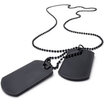 Hpolw New Style Mens Stainless Steel Casting Black Army Style Dog Tag Pendant Necklace Chain