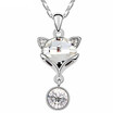 Austrian Crystal Cute Fox Pendant Necklace For Women Girls Chain Charm White Gold Plated 12590