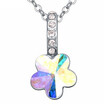 Crystal Plum Pendant Necklace Made With Austrian Crystals From Swa Elements For Women Gift White Gold Plated 17544