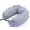 Free car head restraint neck pillow car with U-pillow home travel headrest light gray