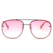 SHAUNA Oversize Pearl Effect Rim Women Round Rimless Sunglasses Double Bridges Fashion Men Gradient Lens Shades UV400