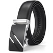 XHtang Mens Belt Genuine Leather Automatic Buckle belt For Waistband Ratchet Strap Black Leather Belt Designer Belt For Jeans Gift