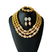 Free Shipping Muti-Layer Dubai Gold Jewelry Set Nigerian Wedding Jewelry Sets African Bridal Jewelry Necklace India Jewelry Set
