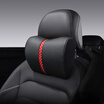 Wufu Jinniu car headrest space memory cotton breathable leather top layer leather driving office neck pillow elegant black