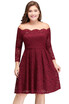 vestido baile curto red dress prom Off Shoulder Plus size Short Prom dresses 2018 Lace Evening Cheap Party Dress With Sleeve New