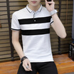 DaMaiZhang Brand Mens Business Stripe Polo Casual tshirt Summer Slim Soft Tshirt High Qality Top Tee for Men