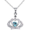 Heart Crown Necklace Pendant Crystal from Swa Elements Women Vintage Fashion Jewelry Female Ladies Bride Accessories 28523