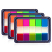 Comix D7011EC Fluorescent Indication Label Strap Convenience Sticker 3 pcs 44x12mm 20 pages 5 Colors