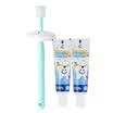 MDB baby toothbrush toothpaste set child 360 degree anti-card throat silicone soft hair green toothbrush 125g fluoride-free toothpaste 2