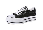 IDIFU Womens Casual Low Top Platform Sneakers Lace up Plimsoll Canvas Shoes