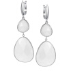 335Ct Natural Irregular Shape White Chalcedony Two-Stone 925 Sterling Silver Dangle Earrings