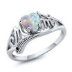 Fashion Love Mum 925 Sterling Silver Fire Opal Ring MOM Character Diamond Ring Jewelry Family Birthday Best Gift for Mother Mummy