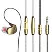 WRZ X6 earphones in-ear cable strong heavy bass sports running music with wheat wire control headphones men&women Apple Huawei millet OPPO Meizu mobile phone universal champagne gold