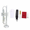 Trumpet Bb B Flat Brass with Mouthpiece Brush Cloth Gloves Strap Golden C4D5