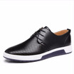 New 2018 Men Casual Shoes Leather Summer Breathable Holes Luxury Brand Flat Shoes for Men Drop Shipping