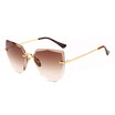 SHAUNA Oversize Women Rimless Sunglasses Fashion Ladies Pink Gradient Lens Shades UV400