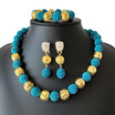 Fine Nigerian Woman Jewelry Set New Ball Beaded Necklace Dubai Wedding Beads Jewelry Set African Jewelry Sets Free Shipping