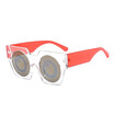 SHAUNA Oversize Women Square Sunglasses Amazing Laser Printing Round Mirror Lens Men Glasses UV400