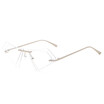 SHAUNA Unique Rimless Women Diamond Sharp Sunglasses Fashion Double Lens Cat Eye Men Red TintedClear Lens Shades UV400