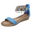ethnic style Bohemia women wedge sandals beach casual beading decoration low heel lady shoes slipper