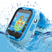Intelligence Express Childrens Phone Watch MX60 Smart Voice Q & A Positioning Watch Student Child Mobile 4G Photo Swimming Watch Mobile Phone Sky Blue