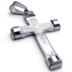Hpolw Mens Stainless Steel Jesus Christ sterling silver CrucifixCross Necklace Pendant18-26 inch ChainChristmas present
